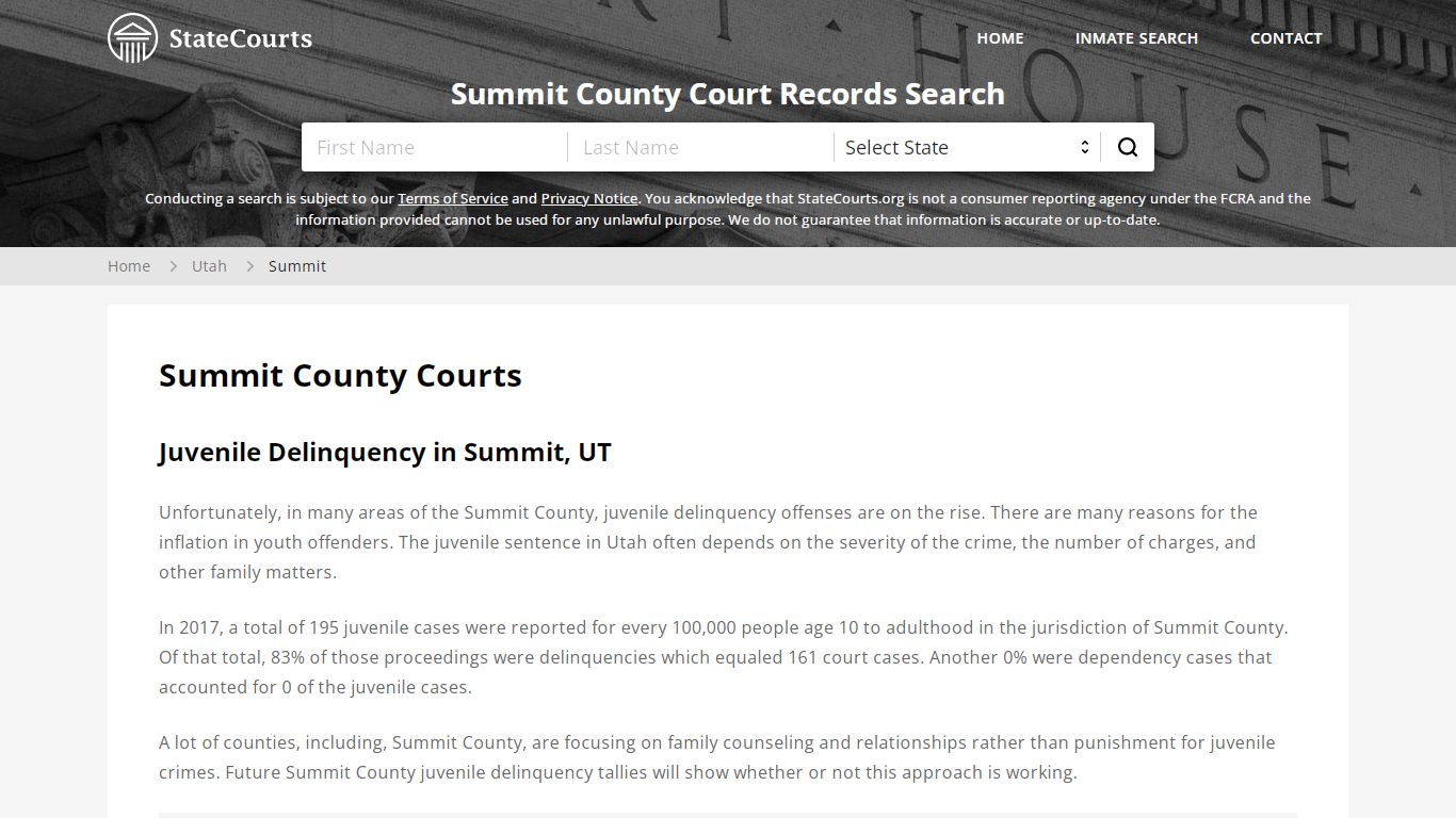 Summit County, UT Courts - Records & Cases - StateCourts